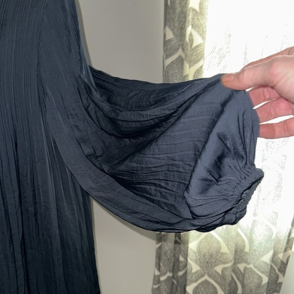 Elizabeth & James Navy Blue Pleated Midi Dress - Picture 5 of 11